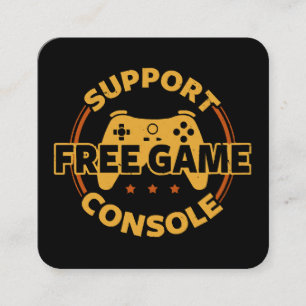 Funny Gamer Console Protest Gaming Square Business Card
