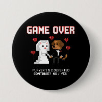 Funny Gamer Couple Wedding 'Game Over' Retro Pixel