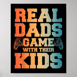 Funny Gamer Dad Art For Gaming Dad Daddy Men Game Poster