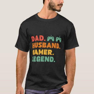 Funny Gamer Dad Husband Gamer Legend Gaming Mens V T-Shirt