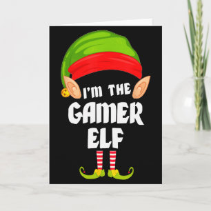 Funny Gamer Elf Matching Family Group Pj Christmas Card