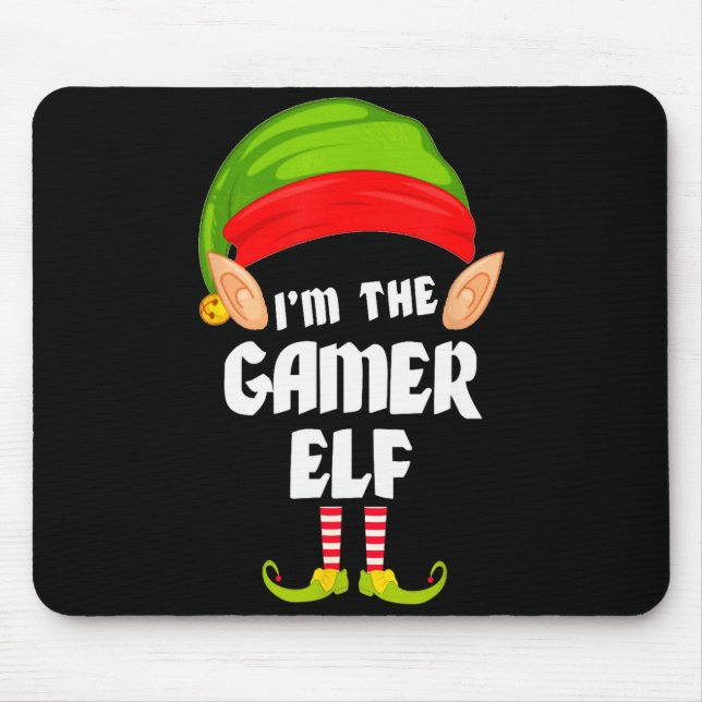 Funny Gamer Elf Matching Family Group Pj Christmas Mouse Pad (Front)