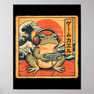 Funny Gamer Frog Graphic Tee Gaming Men Teen Boy G Poster