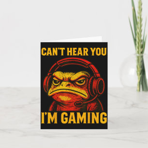 Funny Gamer Frog Men Women Boys Can't Hear You Vid Card