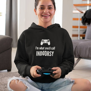 Funny Gamer Gift   Introvert Humour   Custom Text Hoodie