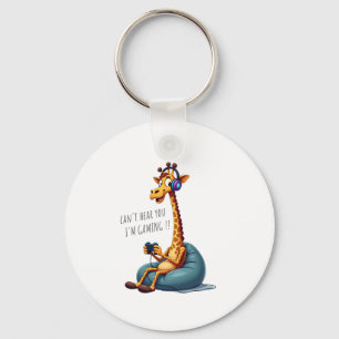 Funny Gamer Giraffe Gaming For Boys Men Video Game Key Ring