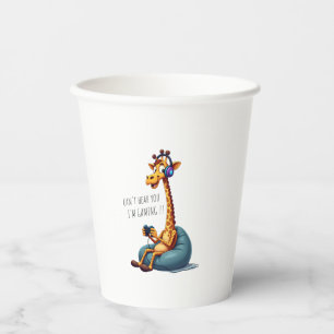 Funny Gamer Giraffe Gaming For Boys Men Video Game Paper Cups
