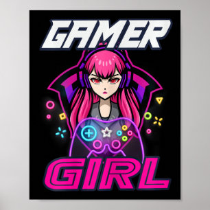 Funny Gamer Girl Video Game Women Gaming Lover Cut Poster