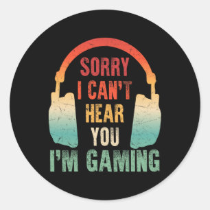 Funny Gamer Graphic Shirt For Teens Boys Men Video Classic Round Sticker