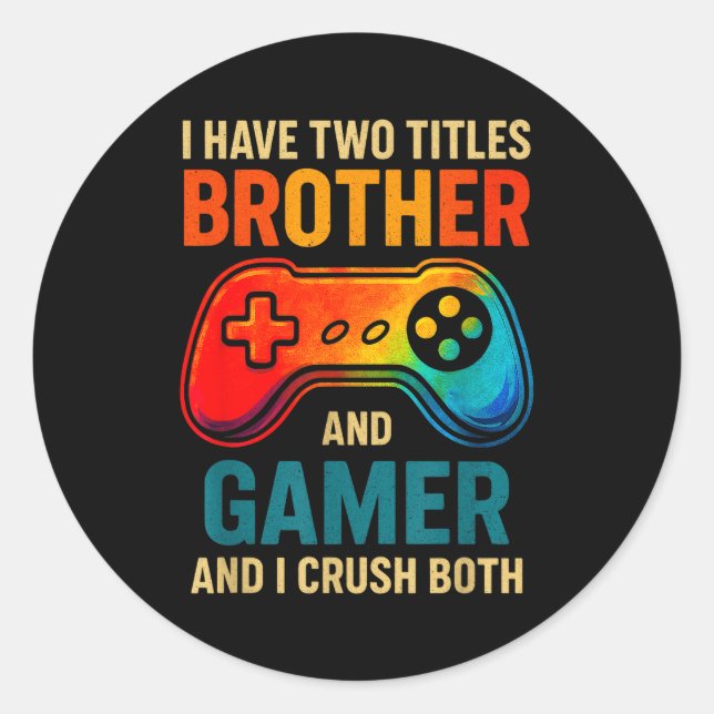 Funny Gamer Graphic Tee For Boys Teens Kids Video  Classic Round Sticker (Front)
