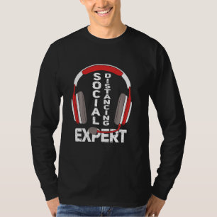 Funny Gamer Headset Social Distancing Expert Gami T-Shirt