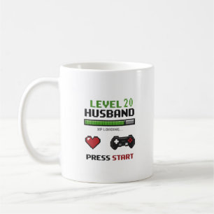 Funny Gamer Husband Mug Pixel Art Retro Design -