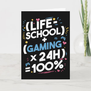 Funny Gamer Math For Teens – Gaming Life Formula 1 Card