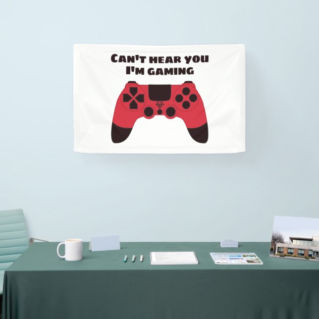 Funny Gamer Meme - Videogames Nerd Typographic Banner (Tradeshow)