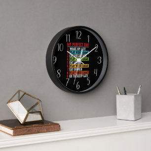 Funny gamer perfect day word art  clock