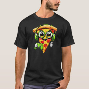 Funny Gamer Pizza Gaming Food Lovers Play Video T-Shirt