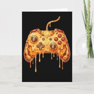 Funny Gamer Pizza Gaming Video Game Enthusiast Boy Card