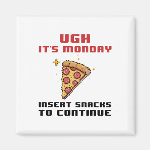 Funny Gamer Pizza Snacks Monday For Men Women Boys Magnet