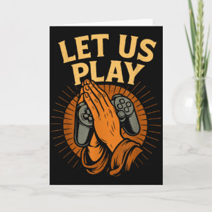 Funny Gamer Prayer Hands Controller Retro Video Ga Card