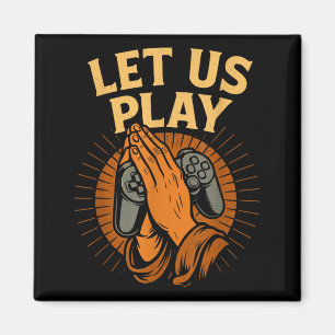 Funny Gamer Prayer Hands Controller Retro Video Ga Magnet