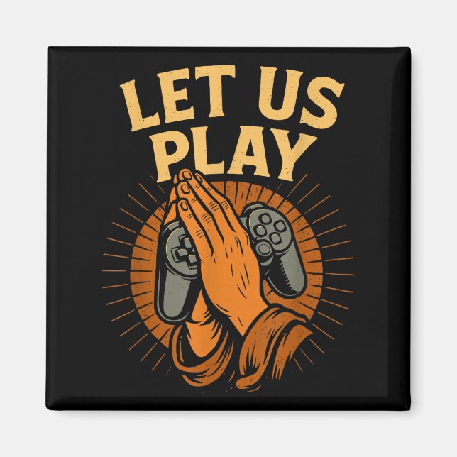 Funny Gamer Prayer Hands Controller Retro Video Ga Magnet (Front)