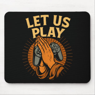 Funny Gamer Prayer Hands Controller Retro Video Ga Mouse Pad