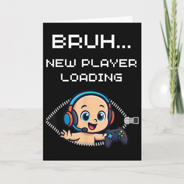 Funny Gamer Pregnancy Announcement – Bruh New Play (Front)
