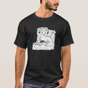 Funny Gamer Quote Cute Cat Playing Video Games Avi T-Shirt