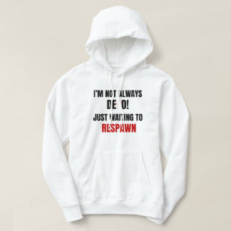 Funny Gamer Respawn Quote Black Red Hoodie