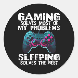 Funny Gamer Sayings For Boys Teens Video Game Gami Classic Round Sticker