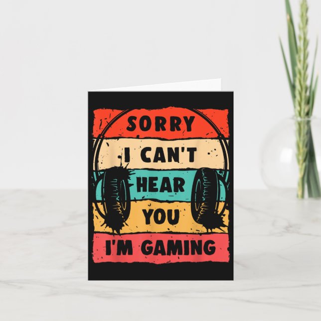Funny Gamer Shirt For Teens Boys Men Video Gaming  Card (Front)