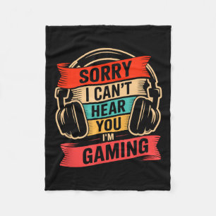 Funny Gamer Shirt For Teens Boys Men Video Gaming Fleece Blanket