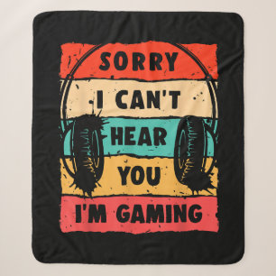 Funny Gamer Shirt for Teens Boys Men Video Gaming Sherpa Blanket