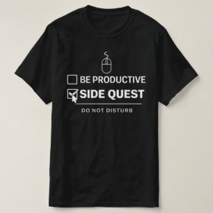 Funny Gamer Side Quest Checklist Design - Gaming T-Shirt