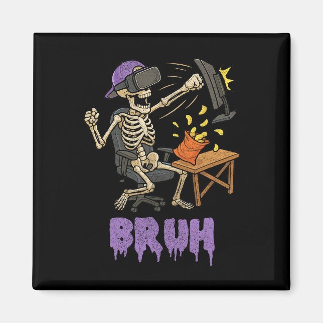Funny Gamer Skeleton Gamer Teen Boys Video Gaming  Magnet (Front)