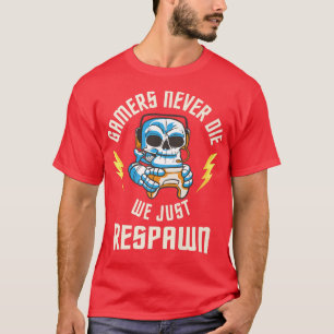 Funny Gamer Skeleton Online Gaming Computer Video T-Shirt