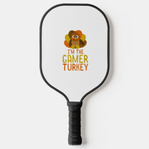 Funny Gamer Turkey Family Matching Thanksgiving Pickleball Paddle