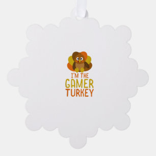 Funny Gamer Turkey Family Matching Thanksgiving Tree Decoration Card