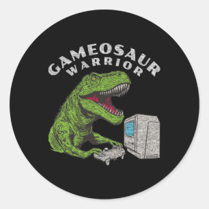 Funny Gamer Video Game Player Classic Round Sticker