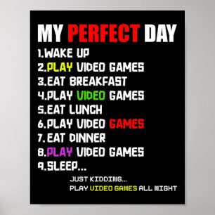 Funny Gamer Video Game Player For Boys Girls Men G Poster