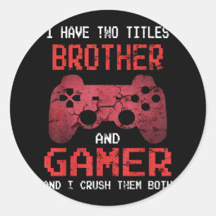 Funny Gamer Vintage Video Games For Boys Brother Classic Round Sticker