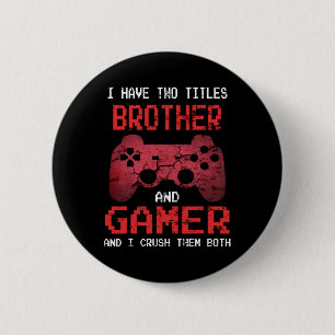 Funny Gamer Vintage Video Games For Boys Brother S 6 Cm Round Badge