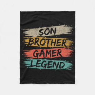 Funny Gamer Vintage Video Games For Boys Brother S Fleece Blanket