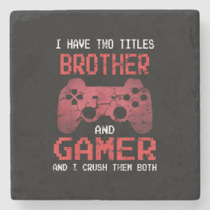 Funny Gamer Vintage Video Games For Boys Brother Stone Coaster