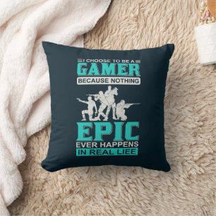 Funny gamer word art cushion