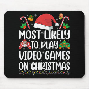 Funny Gamer Xmas Likely Play Video Games On Christ Mouse Pad