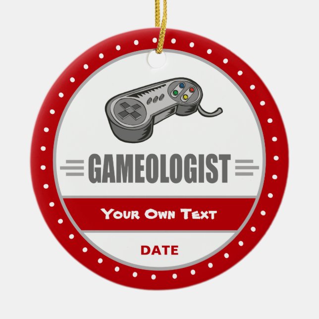 Funny Gamer's Ceramic Ornament (Front)