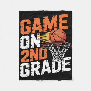 Funny Games On Second Grade Basketball First Day O Fleece Blanket