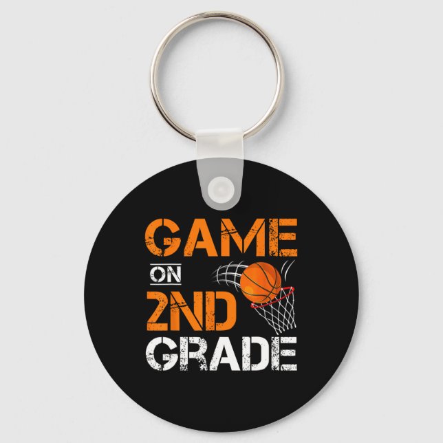 Funny Games On Second Grade Sketll First Day Of Sc Key Ring (Front)