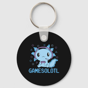 Funny Gamesolotl Anime Kawaii Gaming Axolotl Video Key Ring